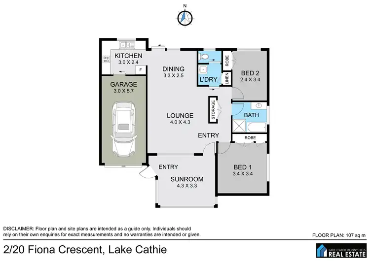 Floorplan of Homely semi-detached listing, 2, 20 Fiona Cres, Lake Cathie NSW 2445