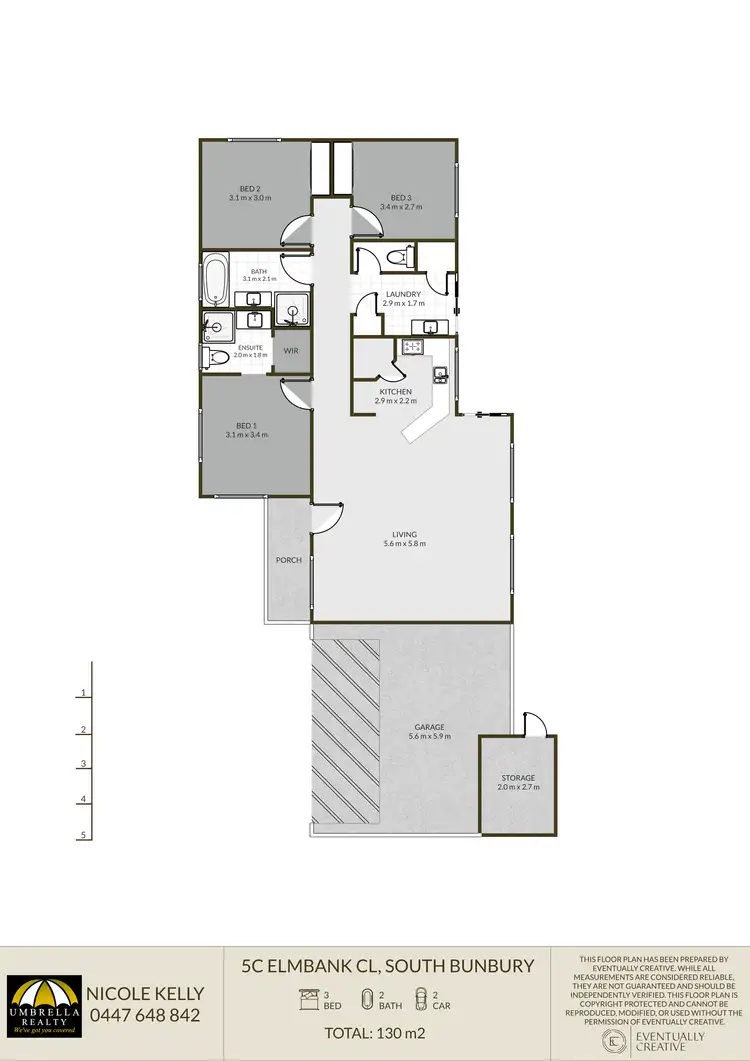 Floorplan of Homely unit listing, 5C Elmbank Close, South Bunbury WA 6230
