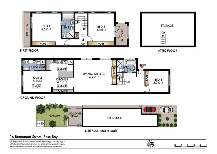 Floorplan of Homely semi-detached listing, 16 Beaumont St, Rose Bay NSW 2029