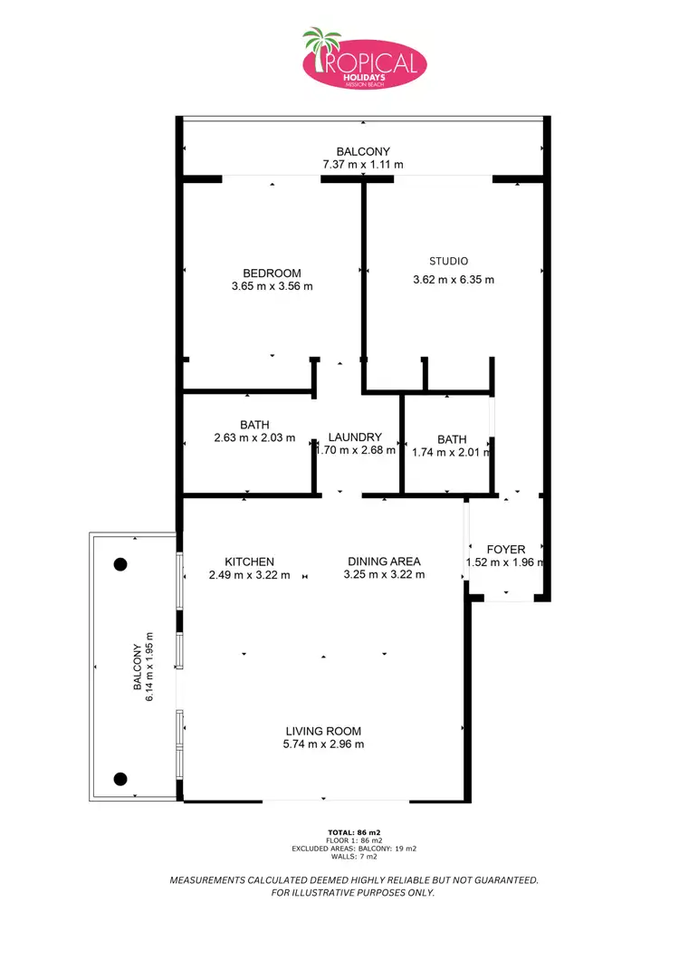 Floorplan of Homely unit listing, Unit 10/58-62 Holland St, Wongaling Beach QLD 4852