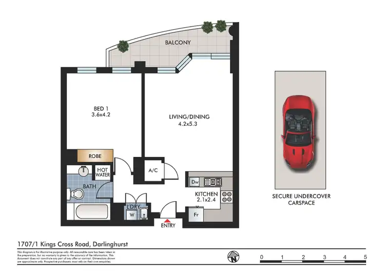 Floorplan of Homely apartment listing, 1707/1 Kings Cross Rd, Darlinghurst NSW 2010