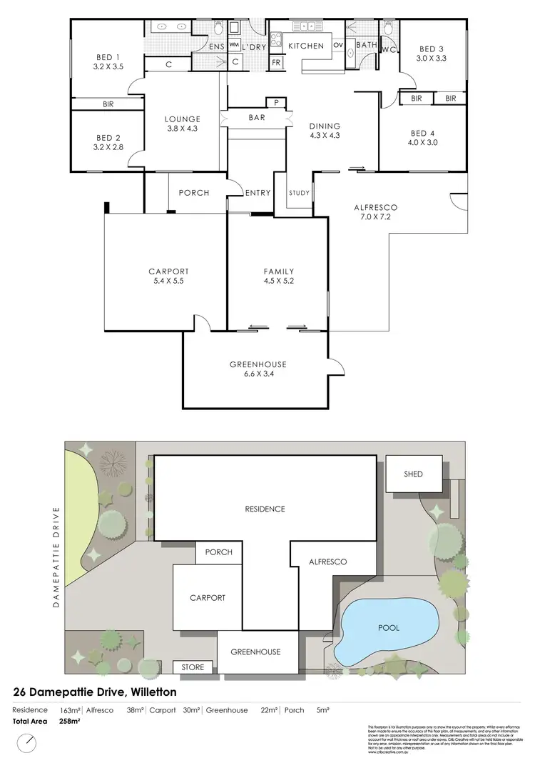 Floorplan of Homely house listing, 26 Damepattie Drive, Willetton WA 6155