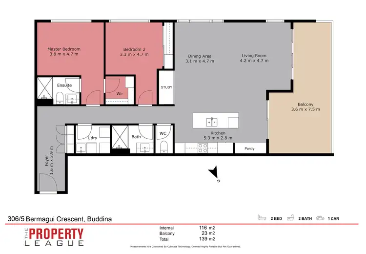 Floorplan of Homely apartment listing, Unit 306/5 Bermagui Cres, Buddina QLD 4575