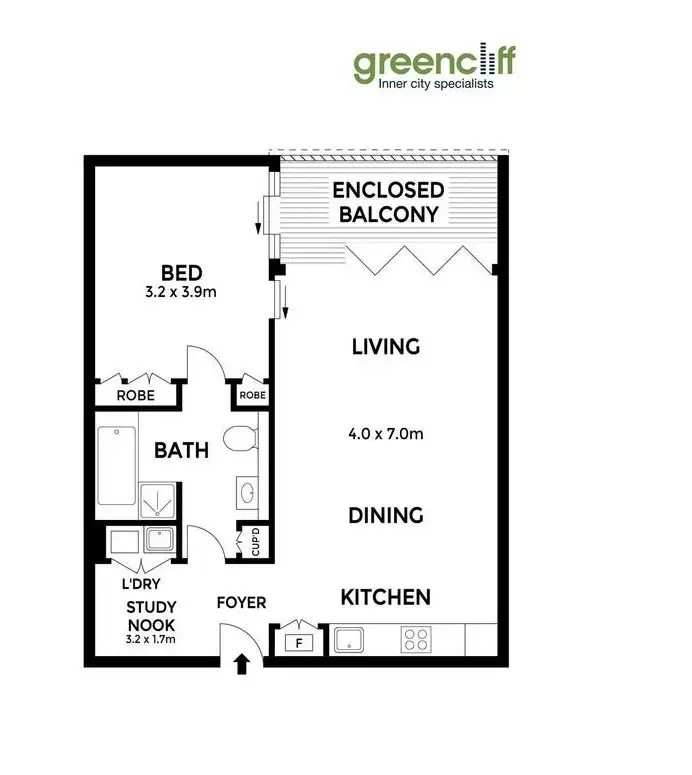 Floorplan of Homely apartment listing, 805/1 Sterling Cct, Camperdown NSW 2050