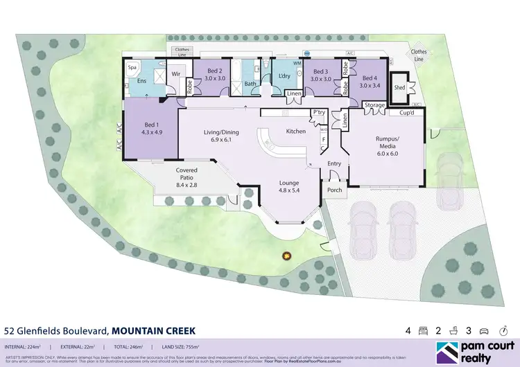 Floorplan of Homely house listing, 52 Glenfields Boulevard, Mountain Creek QLD 4557