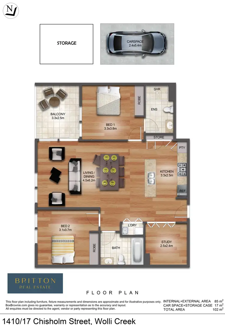 Floorplan of Homely apartment listing, 1410/17 Chisholm St, Wolli Creek NSW 2205