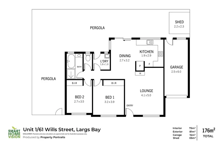 Floorplan of Homely unit listing, Unit 1/61 Wills St, Largs Bay SA 5016