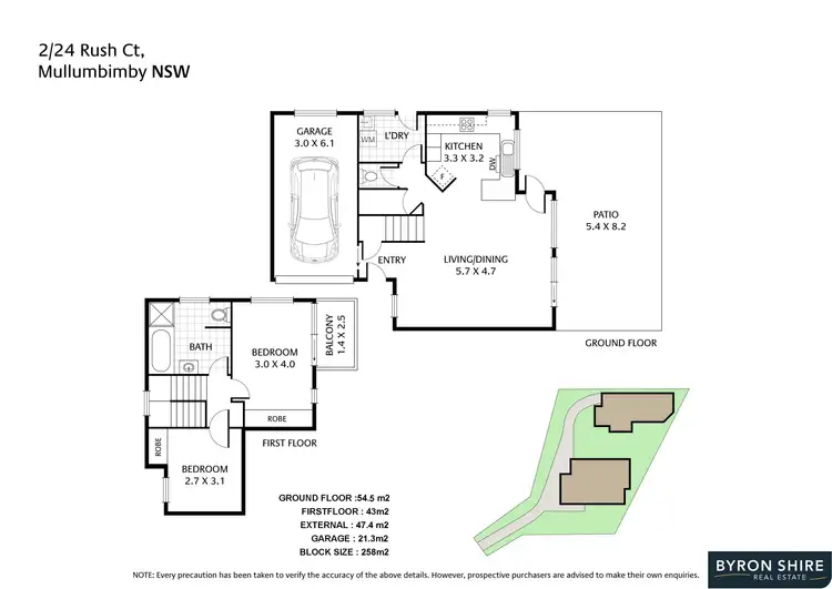 Floorplan of Homely townhouse listing, 2/24 Rush Court, Mullumbimby NSW 2482