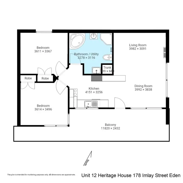 Floorplan of Homely unit listing, Unit 12/178 Imlay St, Eden NSW 2551