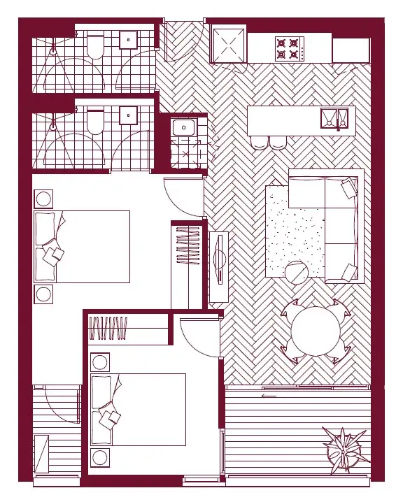Floorplan of Homely apartment listing, 218/338 Gore Street, Fitzroy VIC 3065