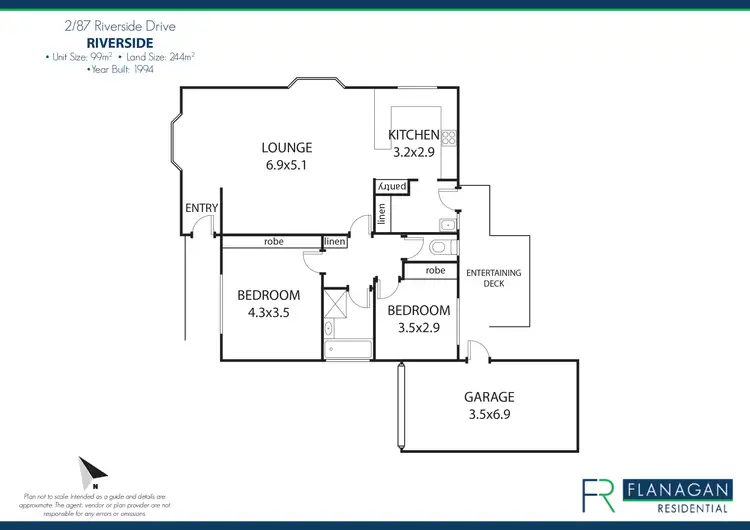 Floorplan of Homely unit listing, Unit 2/87 Riverside Dr, Riverside TAS 7250