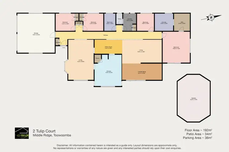 Floorplan of Homely house listing, 2 Tulip Ct, Middle Ridge QLD 4350