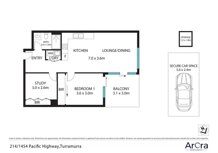 Floorplan of Homely unit listing, Unit 214/1454 Pacific Hwy, Turramurra NSW 2074