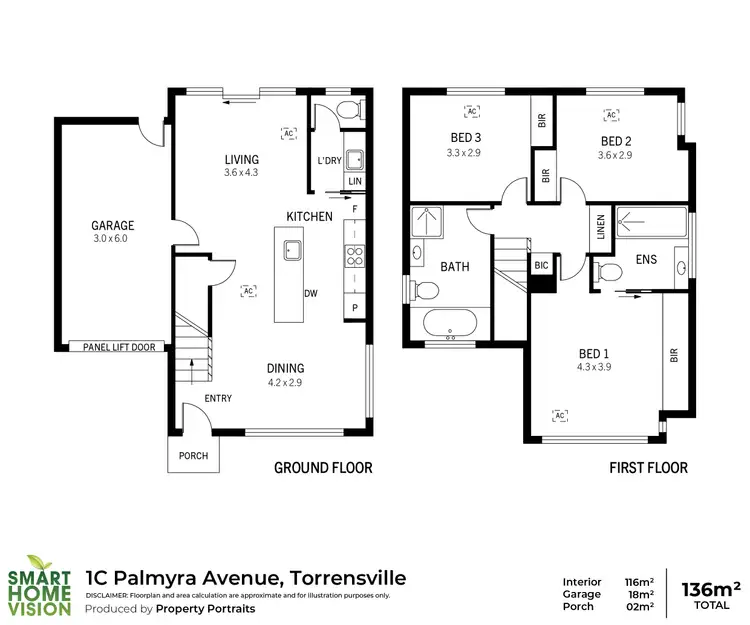 Floorplan of Homely townhouse listing, 1C Palmyra Ave, Torrensville SA 5031
