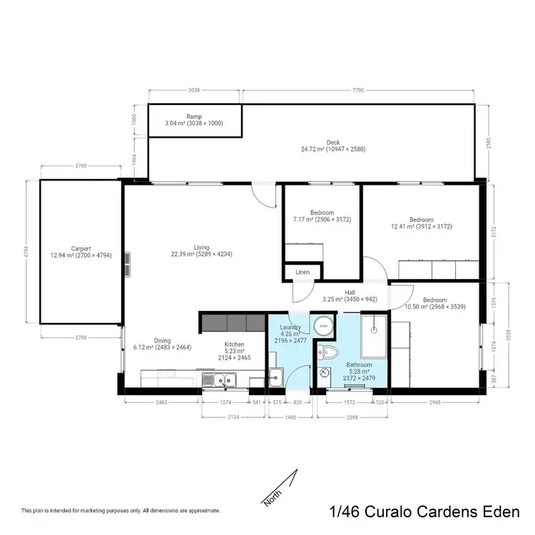 Floorplan of Homely unit listing, Unit 1/46 Curalo St, Eden NSW 2551