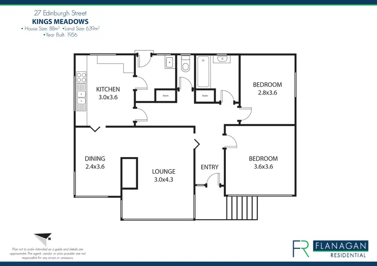 Floorplan of Homely house listing, 27 Edinburgh St, Kings Meadows TAS 7249