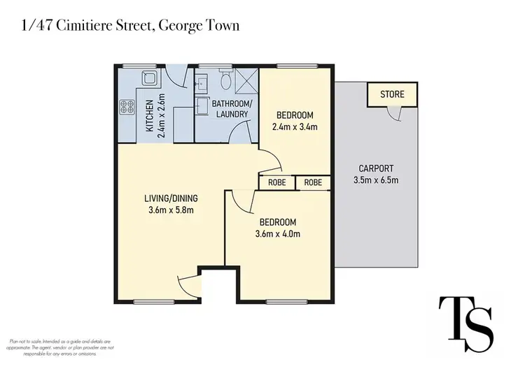 Floorplan of Homely unit listing, 1/47 Cimitiere St, George Town TAS 7253
