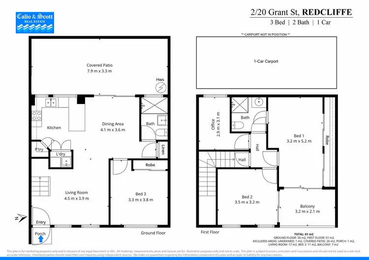 Floorplan of Homely unit listing, Unit 2/20 Grant St, Redcliffe QLD 4020