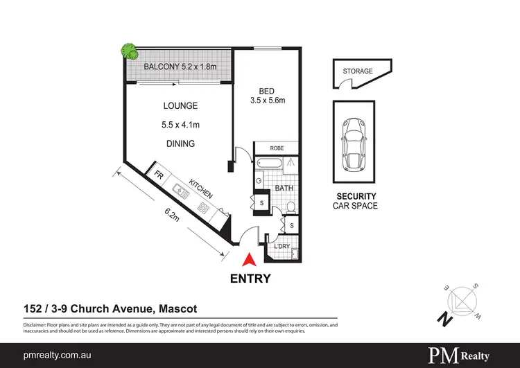 Floorplan of Homely apartment listing, 152/3-9 Church Ave, Mascot NSW 2020