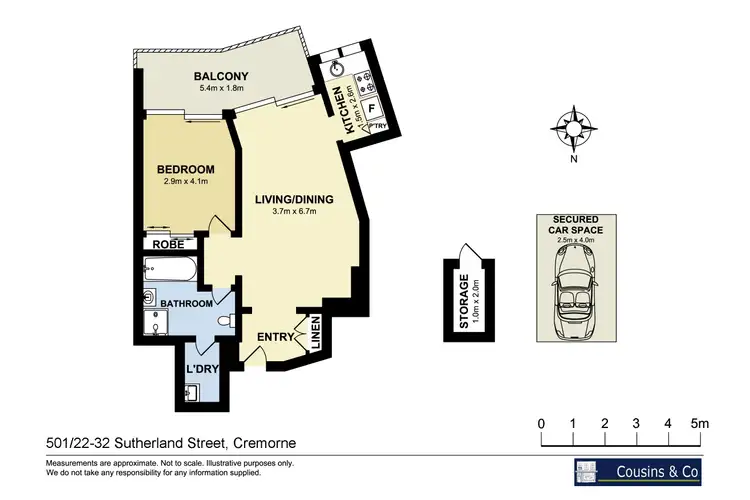 Floorplan of Homely unit listing, 501/22-32 Sutherland St, Cremorne NSW 2090