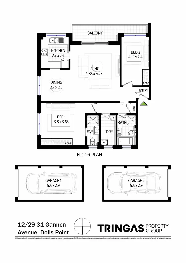 Floorplan of Homely apartment listing, 12/29-31 Gannon Ave, Dolls Point NSW 2219