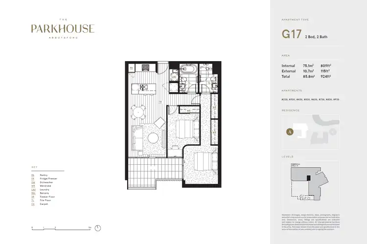 Floorplan of Homely apartment listing, A920/627 Victoria St, Abbotsford VIC 3067