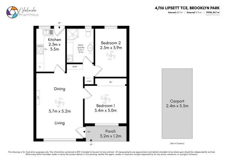 Floorplan of Homely unit listing, 4/116 Lipsett Terrace, Brooklyn Park SA 5032