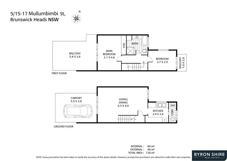 Floorplan of Homely townhouse listing, 5/15-17 Mullumbimbi Street, Brunswick Heads NSW 2483