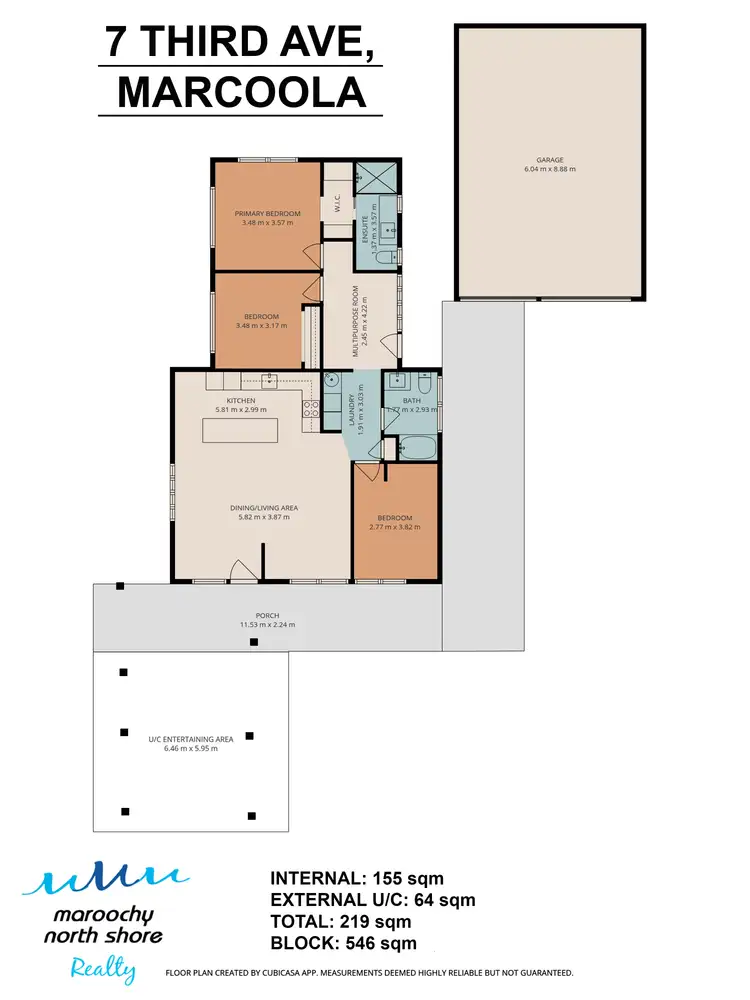 Floorplan of Homely house listing, 7 Third Ave, Marcoola QLD 4564
