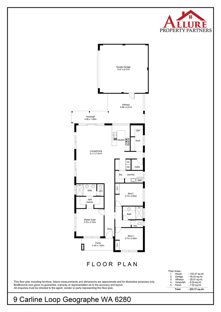Floorplan of Homely house listing, 9 Carline Loop, Geographe WA 6280