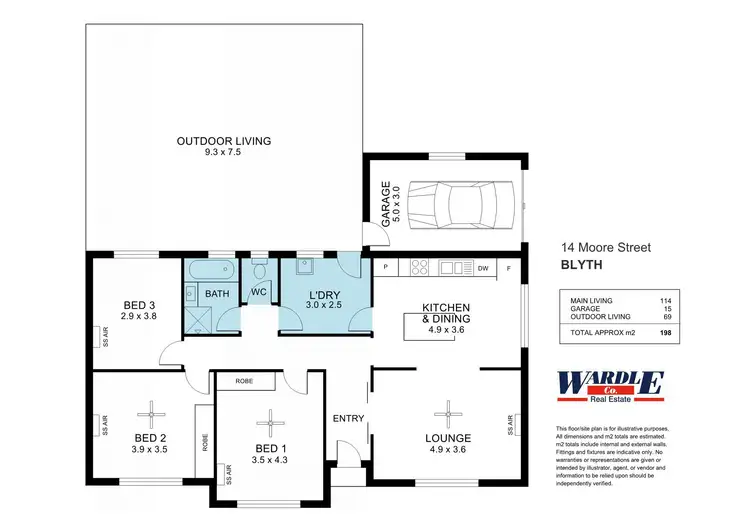 Floorplan of Homely house listing, 14 Moore St, Blyth SA 5462