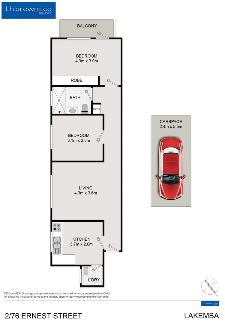 Floorplan of Homely unit listing, Unit 2/76 Ernest St, Lakemba NSW 2195