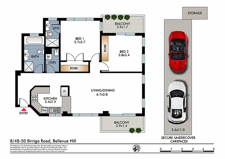 Floorplan of Homely apartment listing, 8/48-50 Birriga Rd, Bellevue Hill NSW 2023