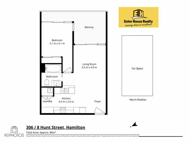 Floorplan of Homely apartment listing, Unit 306/8 Hunt St, Hamilton QLD 4007