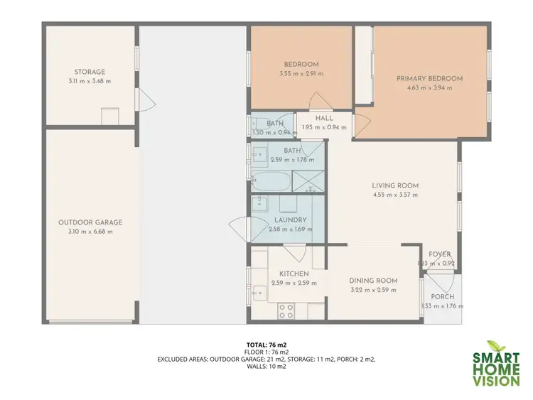 Floorplan of Homely unit listing, Unit 1/12 Morias Pl, Pennington SA 5013