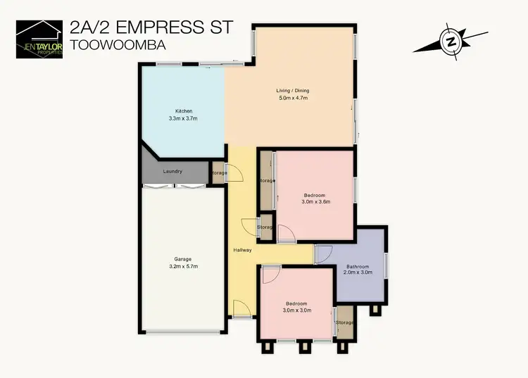 Floorplan of Homely unit listing, Unit 2/2A Empress St, Centenary Heights QLD 4350