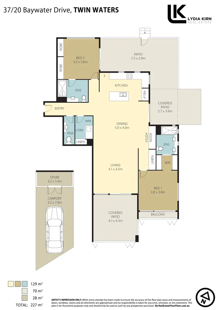 Floorplan of Homely apartment listing, Unit 37/20 Baywater Dr, Twin Waters QLD 4564