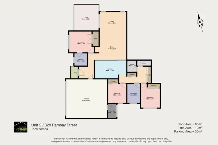 Floorplan of Homely unit listing, Unit 2/328 Ramsay St, Middle Ridge QLD 4350