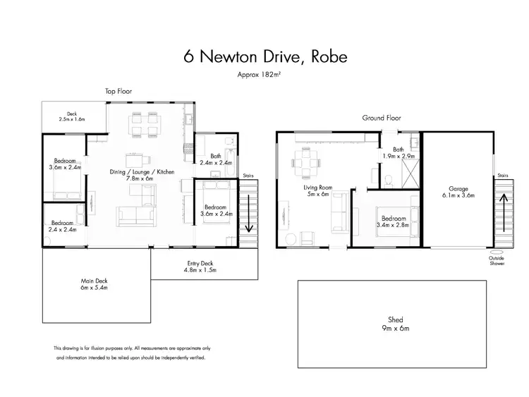 Floorplan of Homely house listing, 6 Newton Rd, Robe SA 5276