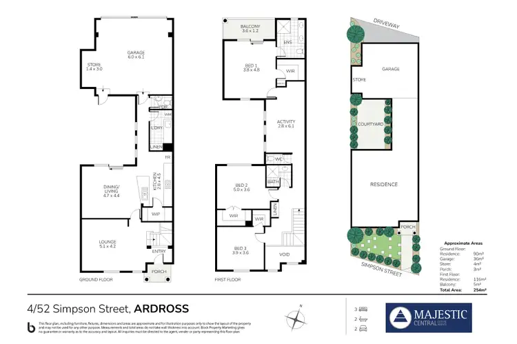 Floorplan of Homely townhouse listing, 4/52 Simpson Street, Ardross WA 6153