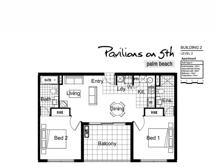 Floorplan of Homely unit listing, Unit 2211/10 Fifth Ave, Palm Beach QLD 4221