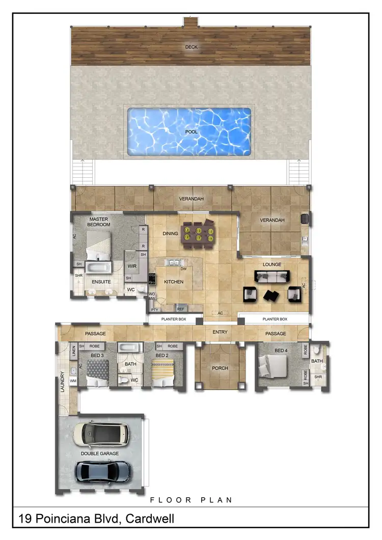 Floorplan of Homely house listing, 19 Poinciana Bvd, Cardwell QLD 4849