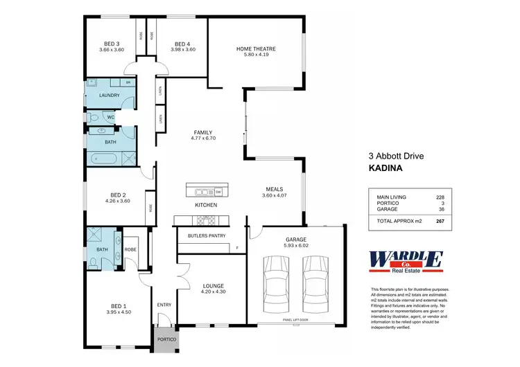 Floorplan of Homely house listing, 3 Abbott Drive, Kadina SA 5554