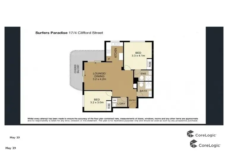 Floorplan of Homely apartment listing, 5/4 Clifford Street, Surfers Paradise QLD 4217