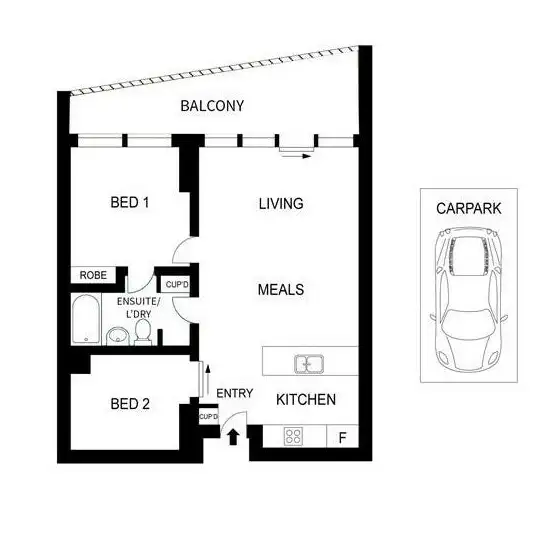 Floorplan of Homely apartment listing, 2604/620 Collins Street, Melbourne VIC 3004