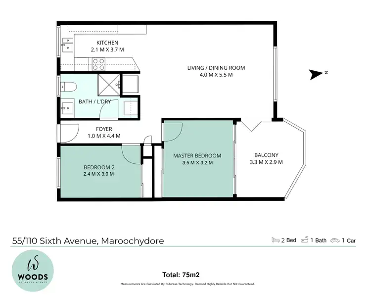 Floorplan of Homely unit listing, Unit 55/110 Sixth Ave, Maroochydore QLD 4558