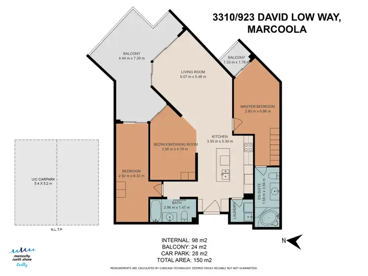 Floorplan of Homely unit listing, Unit 3310/923 David Low Way, Marcoola QLD 4564