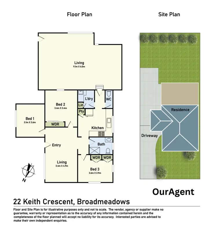 Floorplan of Homely house listing, 22 Keith Cres, Broadmeadows VIC 3047