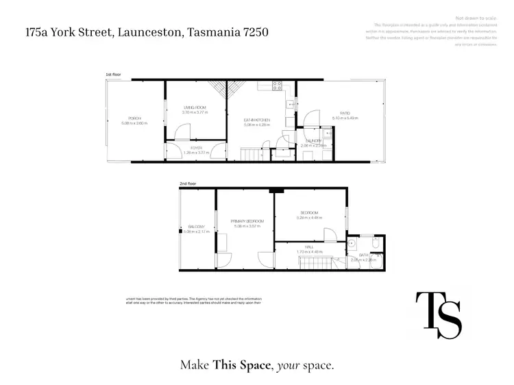 Floorplan of Homely townhouse listing, 175A York St, Launceston TAS 7250
