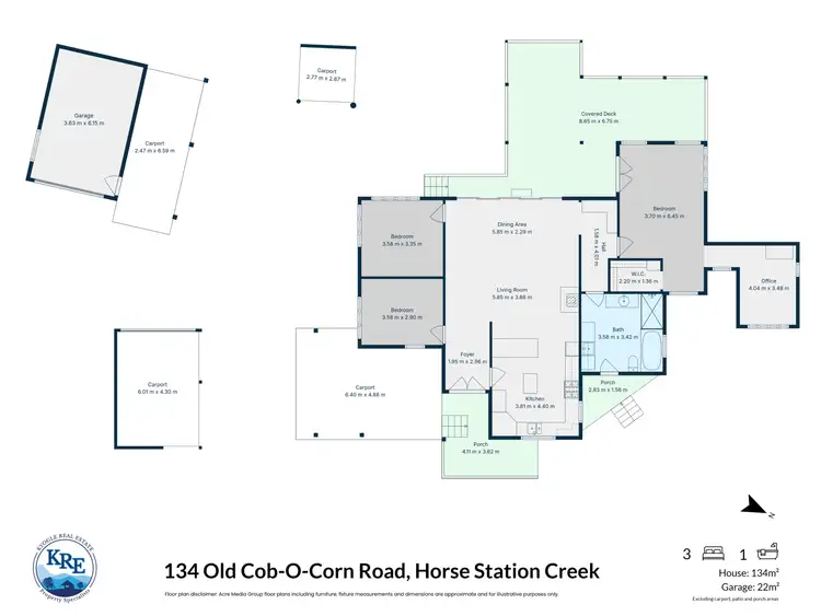 Floorplan of Homely rural property listing, 134 Old Cob-O-Corn Rd, Horse Station Creek, Kyogle NSW 2474